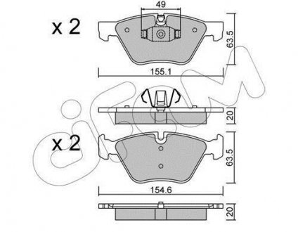Комплект тормозных колодок, дисковый тормоз CIFAM 822-557-5 (фото 1)