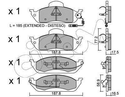 Комплект тормозных колодок, дисковый тормоз CIFAM 822-569-0 (фото 1)