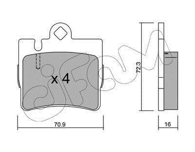 Комплект гальмівних колодок, дискове гальмо CIFAM 822-597-0