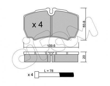 Комплект тормозных колодок, дисковый тормоз CIFAM 822-604-0 (фото 1)