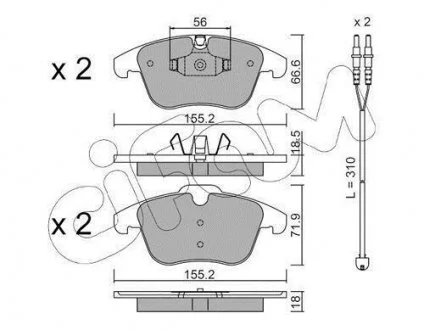 Колодки тормозные перед. 407/508/C5 (09-21) CIFAM 822-675-5K