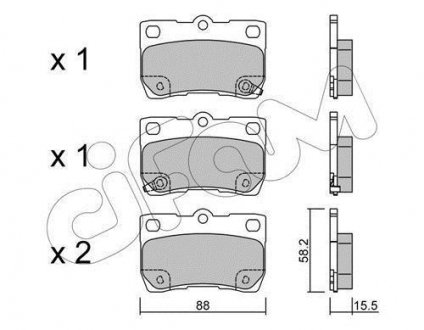 Комплект тормозных колодок, дисковый тормоз CIFAM 822-761-0