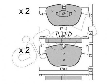 Комплект тормозных колодок, дисковый тормоз CIFAM 822-770-0 (фото 1)