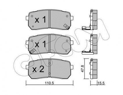 Комплект тормозных колодок, дисковый тормоз CIFAM 822-786-0 (фото 1)