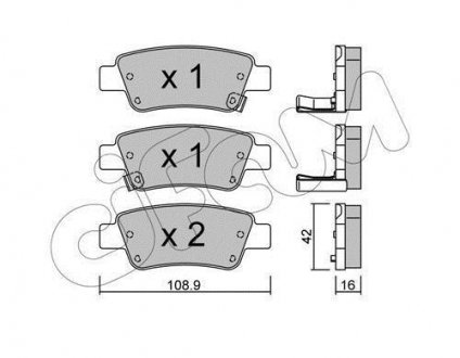 Комплект тормозных колодок, дисковый тормоз CIFAM 822-790-0 (фото 1)