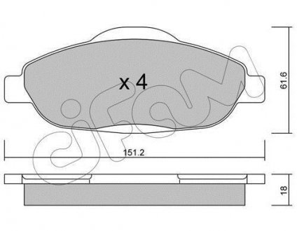 Комплект тормозных колодок, дисковый тормоз CIFAM 822-804-0