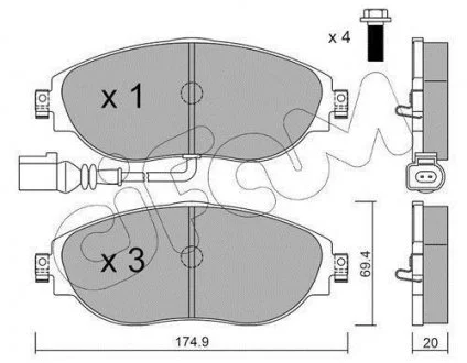 KLOCKI HAMULC. VW SHARAN 10- PRZ?D CIFAM 822-952-0