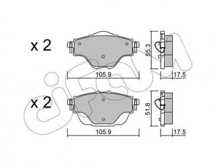 KLOCKI HAMULC. CITROEN C4 PICASSO II 13- TY? CIFAM 822-988-0