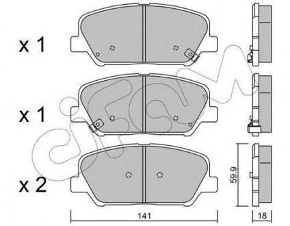 KLOCKI HAMULC. KIA CEED 12- PRZ?D CIFAM 822-997-0
