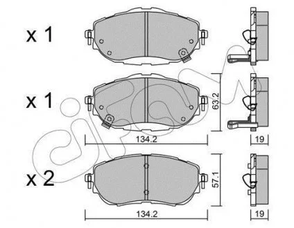 KLOCKI HAMULC. TOYOTA AURIS 12- PRZ?D CIFAM 822-998-0
