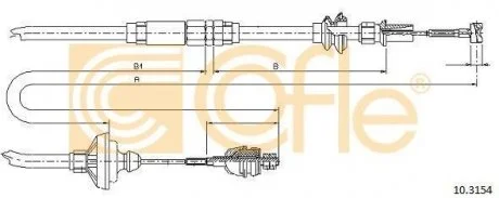 Трос, управление сцеплением COFLE 10.3154