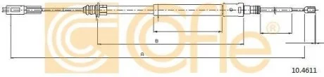 Трос ручного тормоза L/R Citroen C5 2000- COFLE 10.4611