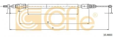 Трос тормоз..) Citroen C4 Grand Picasso 1.6 16V 07.08- COFLE 10.4663