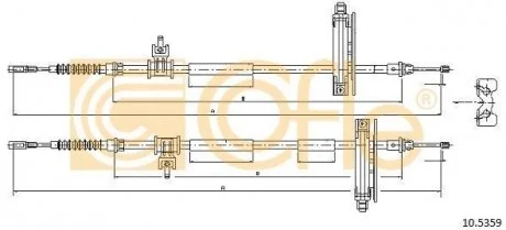 Трос ручного тормоза 1765/1585 Ford Focus 99- COFLE 10.5359