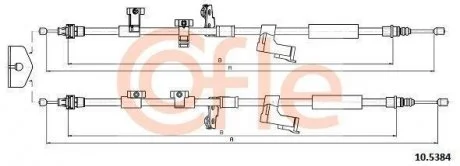 Трос ручного тормоза зад. (диск) Ford Focus 11- COFLE 10.5384