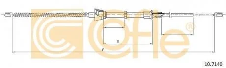 Трос ручных тормозов (барабан) Seat Ibiza, VW Polo, 1,2-1,9, 08- COFLE 10.7140