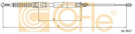 Трос ручних гальм VW Touran, 1,4-2,0, 04- COFLE 10.7627 (фото 1)