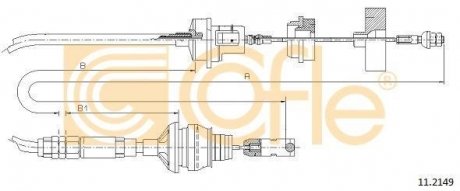 Трос зчеплення Citroen Berlingo Diesel all (mod.) 97- 655 COFLE 11.2149 (фото 1)