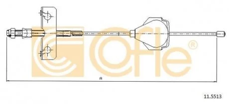 Трос ручного тормоза перед. Mondeo III/IV 00-07 (306) COFLE 11.5513