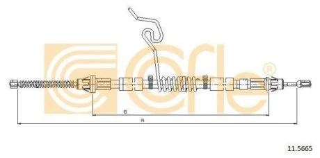 Трос ручника правый Ford Transit Connect 04/00- COFLE 11.5665