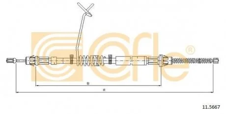 Трос ручника левый Ford Transit 4/00- L 1648 COFLE 11.5667