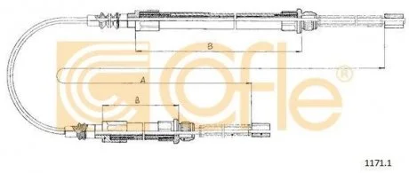 Трос ручного тормоза с/ч Fiat Ducato 81-94 COFLE 1171.1