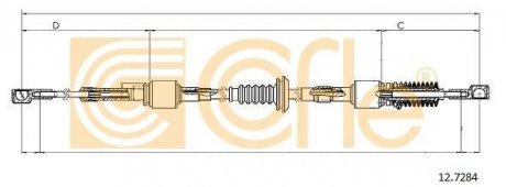 Трос куліси Ducato/Jumper 2.5/2.8 D/TD 94-02 (кпп) MG) (960/690) COFLE 12.7284