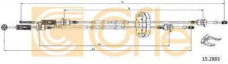 К-кт тросів переключення КПП Renault Trafic 01> 326/1025+1263/995 КПП PK6 COFLE 15.2883