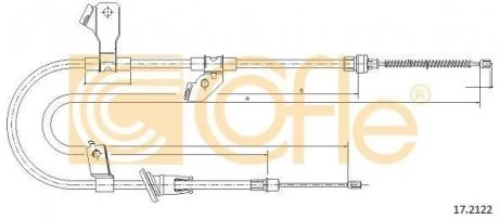 Трос ручного тормоза зад. Colt 04- Л. (1525/1315) COFLE 17.2122