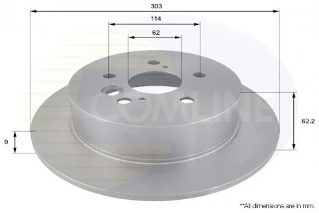 - Диск гальмівний з покриттям Toyota RAV 4 00->05 Comline ADC01121