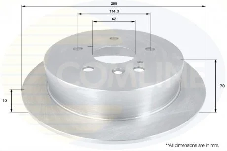 - Диск гальмівний Lexus RX 03->08, Toyota Harrier 00-> Comline ADC01159
