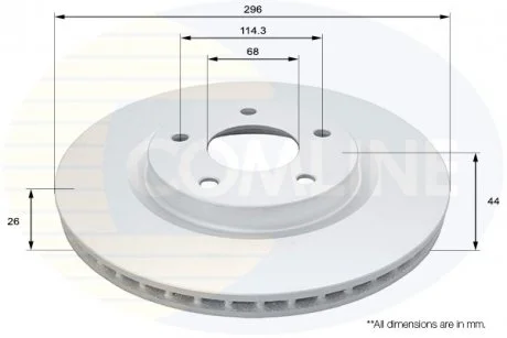 - Диск гальмівний вентильований з покриттям Nissan Juke 10-> Comline ADC0293V