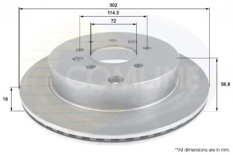 - Диск гальмівний вентильований Mazda CX-7 07-> Comline ADC0458V