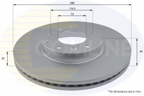 - Диск гальмівний вентильований з покриттям Mazda 6 07-> Comline ADC0469V