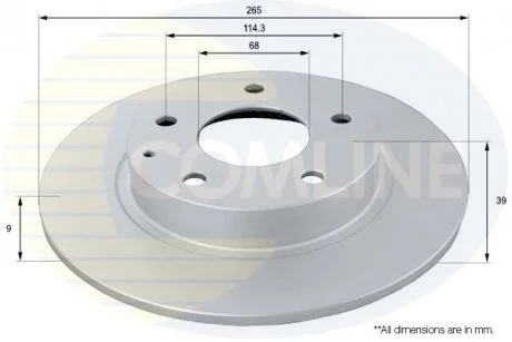 - Диск гальмівний з покриттям Mazda 3 13-> Comline ADC0477