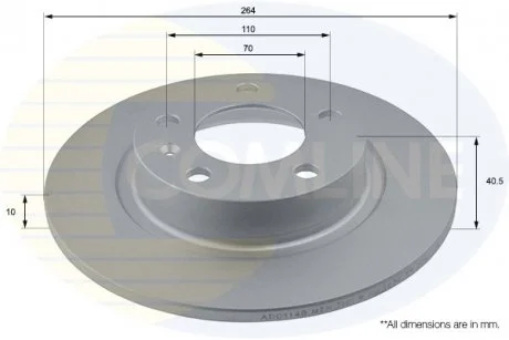 - Диск гальмівний з покриттям Opel Corsa 06->, Vauxhall Corsa 06-> Comline ADC1148