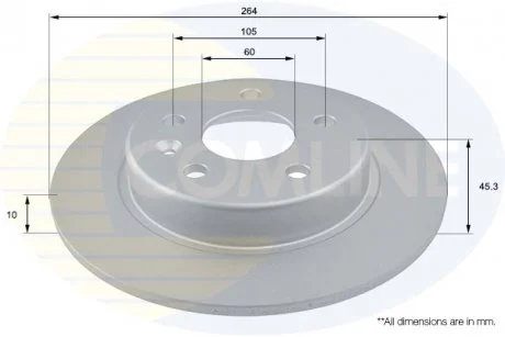 - Диск гальмівний з покриттям Opel Astra 15->, Vauxhall Astra 15-> Comline ADC1166