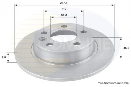 - Диск гальмівний з покриттям Ford Galaxy 95->06, Seat Alhambra 96->10, VW Sharan 95->10 Comline ADC1429