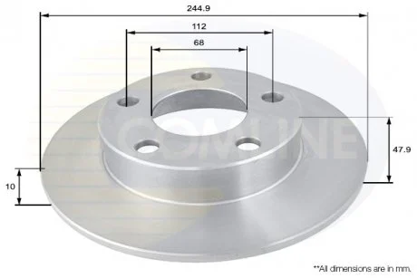 - Диск гальмівний Audi A4 95->01, VW Passat 96->05 Comline ADC1437
