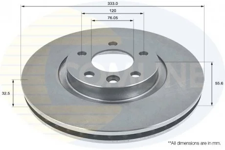 - Диск гальмівний вентильований з покриттям VW Multivan 03->, Transporter 03-> Comline ADC1452V