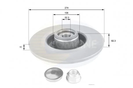 - Диск гальмівний з покриттям Renault Laguna 01->, Scenic 05->, Grand Scenic 05-> Comline ADC1560