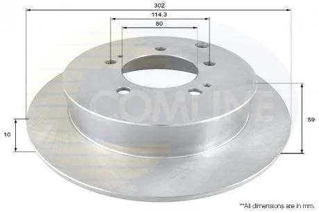 - Диск гальмівний з покриттям Citroen C-Crosser 07->, Mitsubishi Lancer 08->, Outlander 06->12, Peugeot 4007 07-> Comline ADC1586