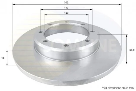 - Диск гальмівний з покриттям Nissan NV400 11->, Opel Movano 10->, Renault Master 10->, Vauxhall Movano 10-> Comline ADC1598