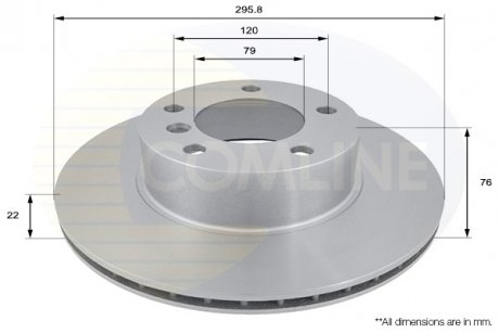 - Диск гальмівний вентильований з покриттям BMW 5 Series 95->04 Comline ADC1705V