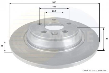 - Диск гальмівний з покриттям Volvo S60 10->, S80 06->, V60 10->, V70 07->, XC70 07-> Comline ADC1922