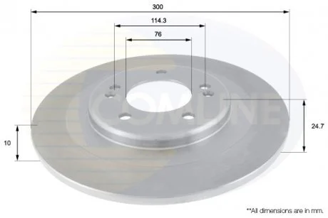 - Диск гальмівний з покриттям Hyundai i40 11-> Comline ADC2411