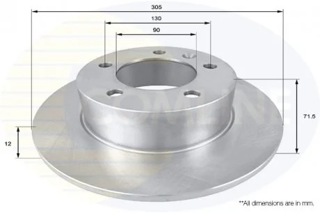 - Диск гальмівний з покриттям Nissan NV400 11->, Opel Movano 10->, Renault Master 10->, Vauxhall Movano 10-> Comline ADC2700