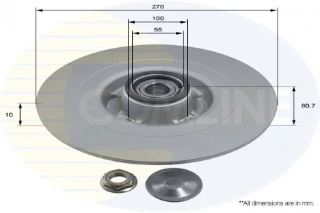 - Диск гальмівний з покриттям Renault Megane 03->09, Scenic 03->, Grand Scenic 04-> Comline ADC3003