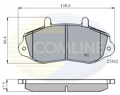 - Гальмівні колодки до дисків Opel Movano 98->, Renault Master 98-> Comline CBP01021