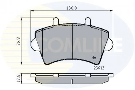 - Гальмівні колодки до дисків Nissan Interstar 02->, Renault Master 98->, Opel Movano 98-> Comline CBP01035